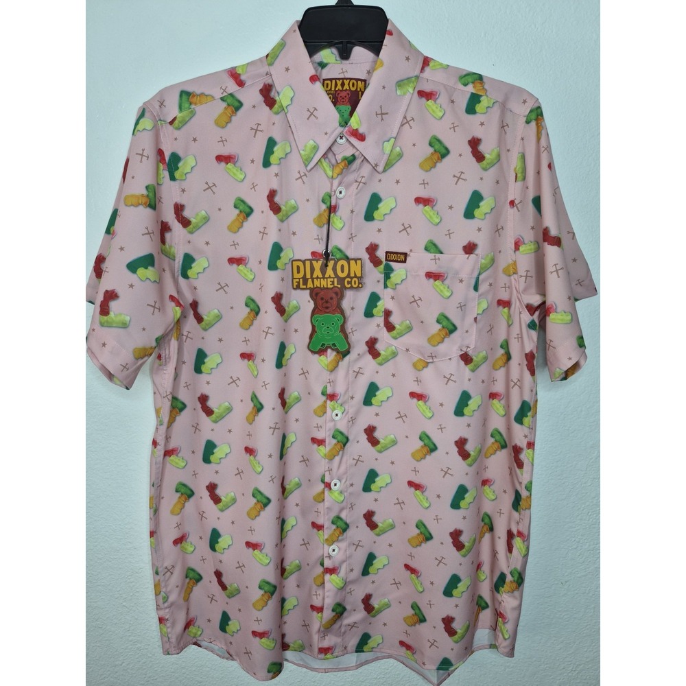 NWT Dixxon The Dad Bod Pink Gummy Bear Shirt Mens Large Short Sleeve